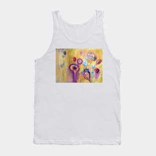 Harmonic Variations in pink, gold and blue Tank Top